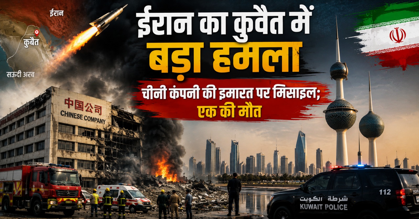ईरान के हमले के बाद कुवैत में चीनी कंपनी की इमारत का सांकेतिक चित्र